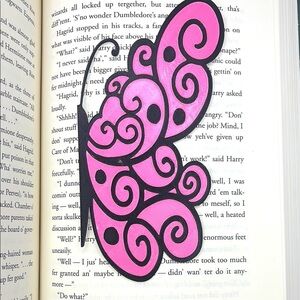 Pink 3D Printed Butterfly Bookmark